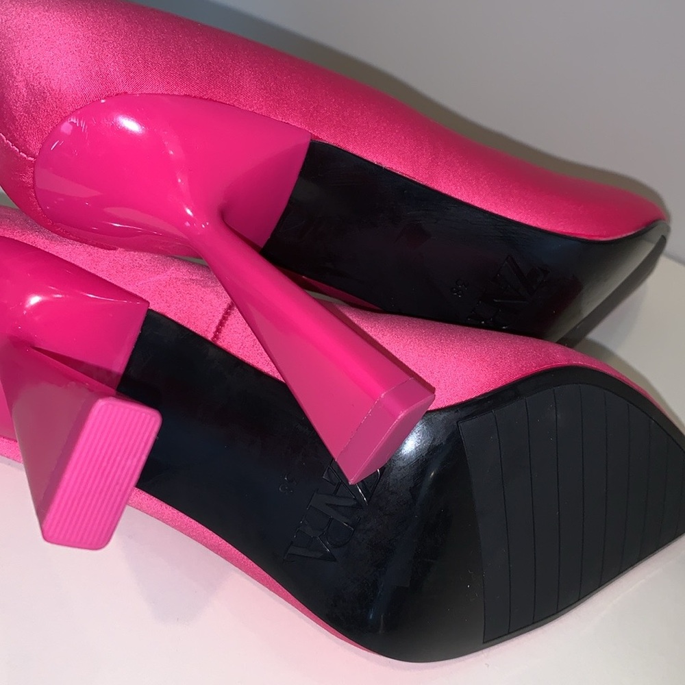 Zara Satin‎ Pointed Stiletto Heels - Picture 10 of 13